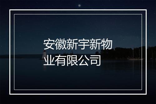 安徽新宇新物业有限公司
