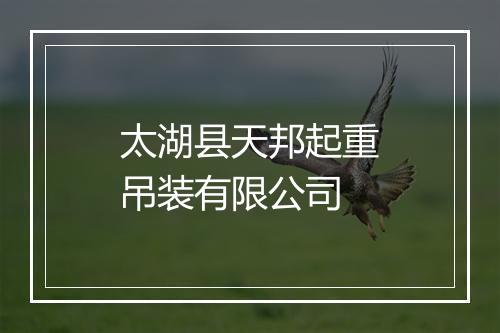 太湖县天邦起重吊装有限公司