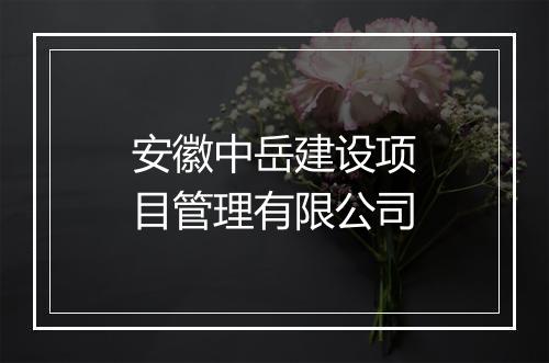 安徽中岳建设项目管理有限公司