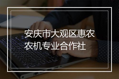 安庆市大观区惠农农机专业合作社