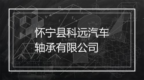 怀宁县科远汽车轴承有限公司
