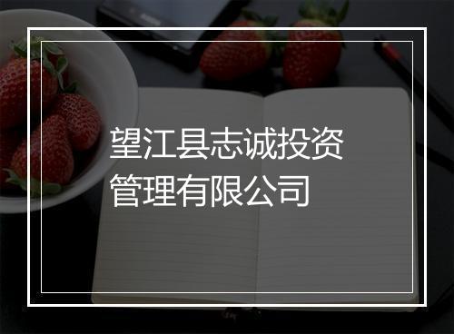 望江县志诚投资管理有限公司