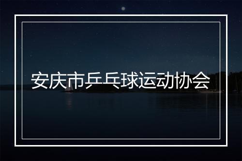 安庆市乒乓球运动协会