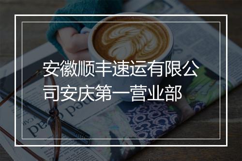安徽顺丰速运有限公司安庆第一营业部