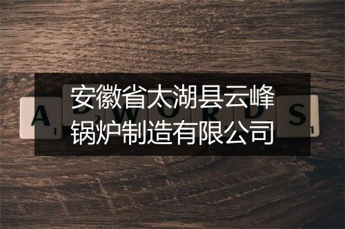 安徽省太湖县云峰锅炉制造有限公司