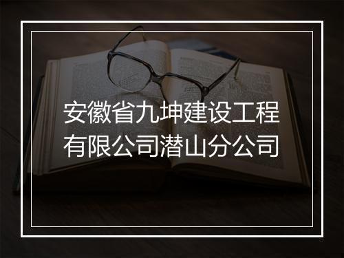 安徽省九坤建设工程有限公司潜山分公司