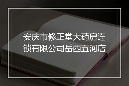 安庆市修正堂大药房连锁有限公司岳西五河店