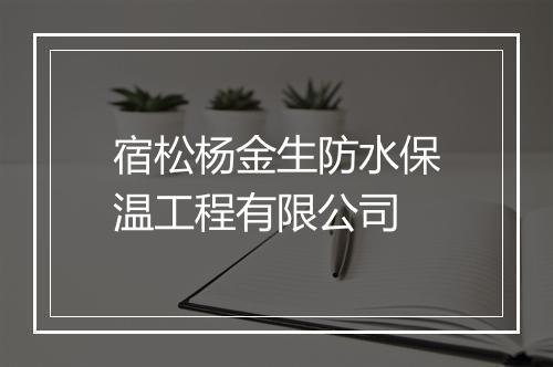 宿松杨金生防水保温工程有限公司