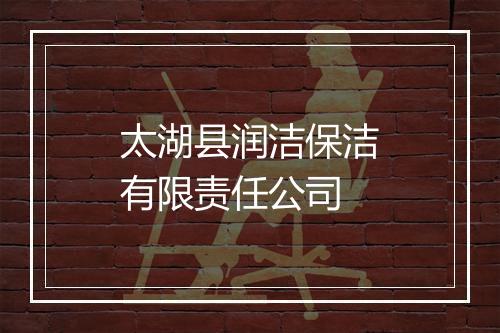 太湖县润洁保洁有限责任公司