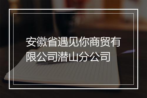 安徽省遇见你商贸有限公司潜山分公司