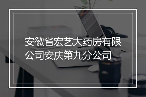安徽省宏艺大药房有限公司安庆第九分公司