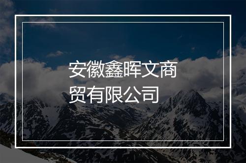 安徽鑫晖文商贸有限公司