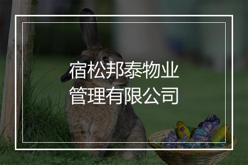 宿松邦泰物业管理有限公司