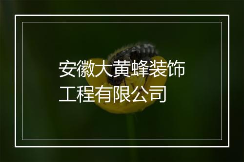 安徽大黄蜂装饰工程有限公司