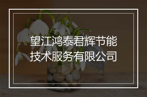 望江鸿泰君辉节能技术服务有限公司
