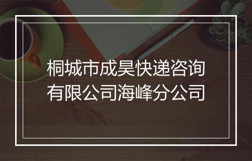 桐城市成昊快递咨询有限公司海峰分公司