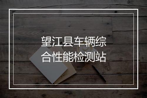 望江县车辆综合性能检测站