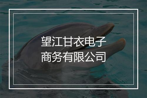 望江甘衣电子商务有限公司