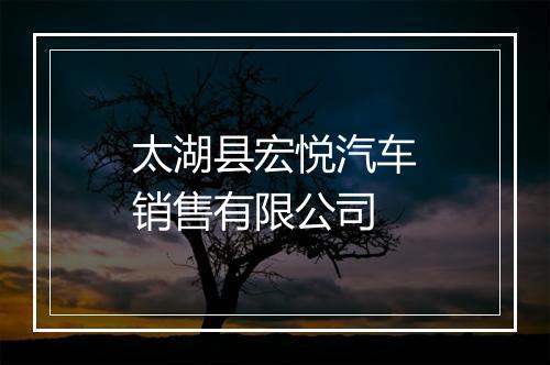 太湖县宏悦汽车销售有限公司