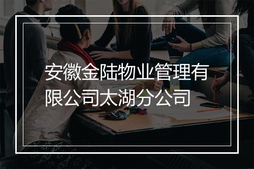 安徽金陆物业管理有限公司太湖分公司