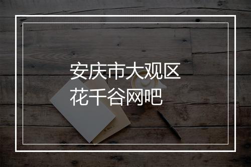 安庆市大观区花千谷网吧