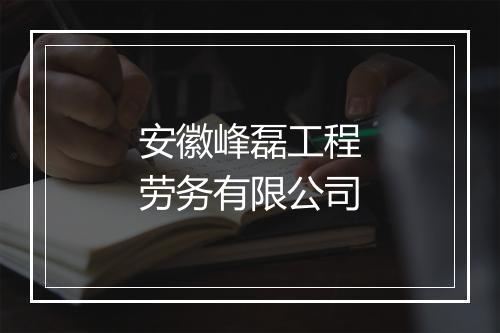 安徽峰磊工程劳务有限公司