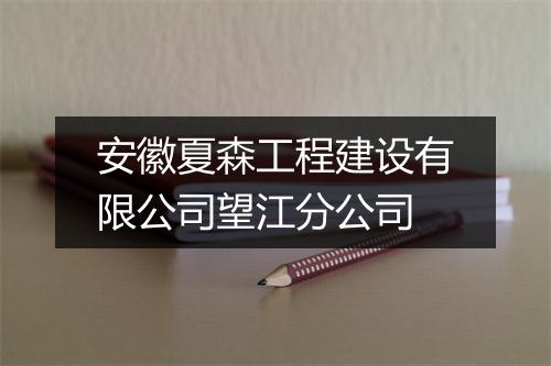 安徽夏森工程建设有限公司望江分公司