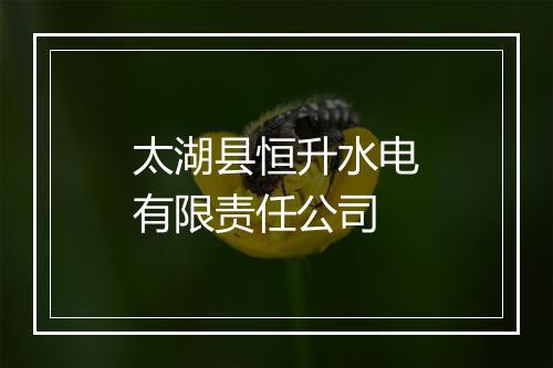 太湖县恒升水电有限责任公司