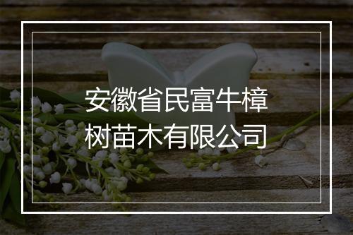 安徽省民富牛樟树苗木有限公司