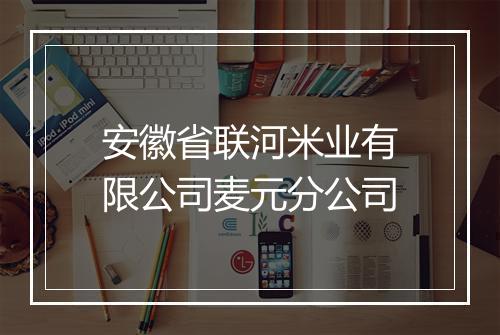 安徽省联河米业有限公司麦元分公司