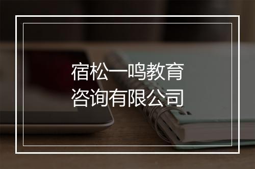 宿松一鸣教育咨询有限公司