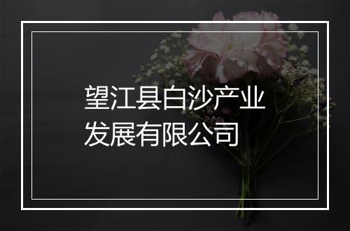 望江县白沙产业发展有限公司