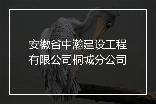 安徽省中瀚建设工程有限公司桐城分公司