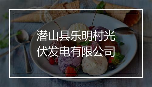 潜山县乐明村光伏发电有限公司