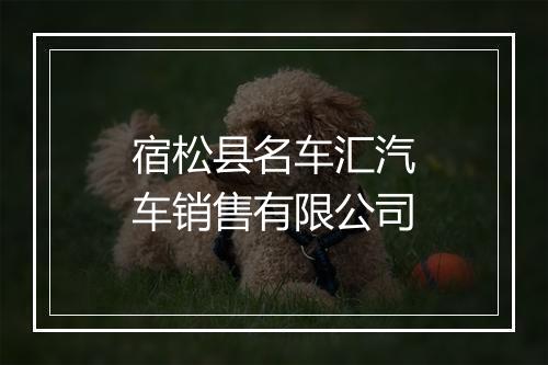 宿松县名车汇汽车销售有限公司