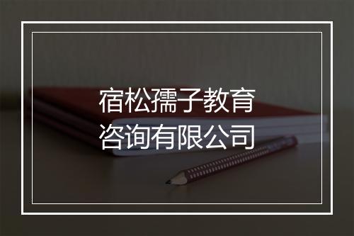 宿松孺子教育咨询有限公司