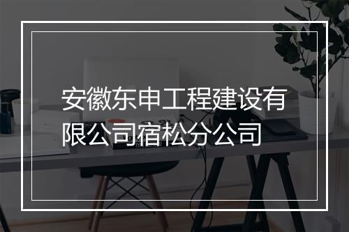 安徽东申工程建设有限公司宿松分公司