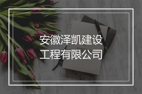 安徽泽凯建设工程有限公司