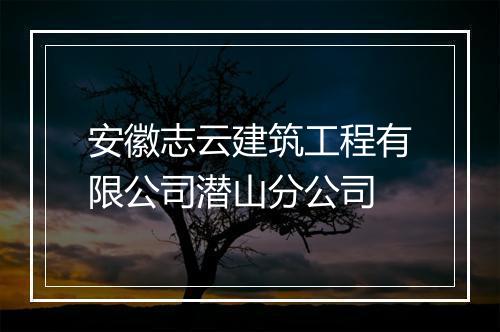 安徽志云建筑工程有限公司潜山分公司