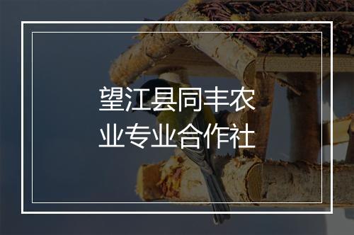 望江县同丰农业专业合作社