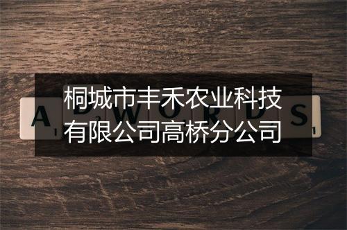 桐城市丰禾农业科技有限公司高桥分公司