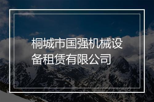 桐城市国强机械设备租赁有限公司