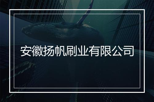 安徽扬帆刷业有限公司