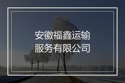 安徽福鑫运输服务有限公司