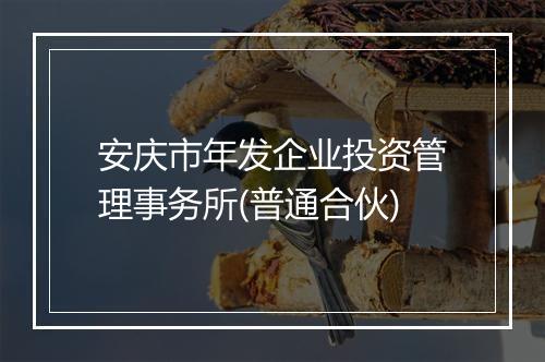 安庆市年发企业投资管理事务所(普通合伙)