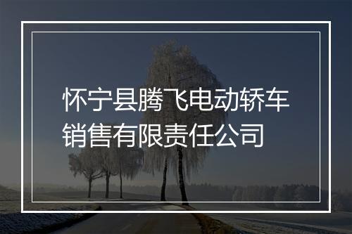 怀宁县腾飞电动轿车销售有限责任公司