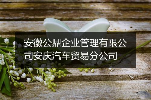 安徽公鼎企业管理有限公司安庆汽车贸易分公司