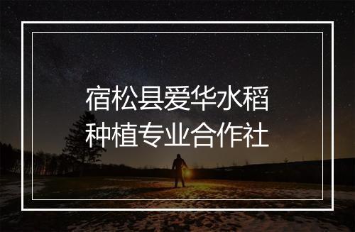 宿松县爱华水稻种植专业合作社