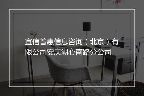 宜信普惠信息咨询（北京）有限公司安庆湖心南路分公司