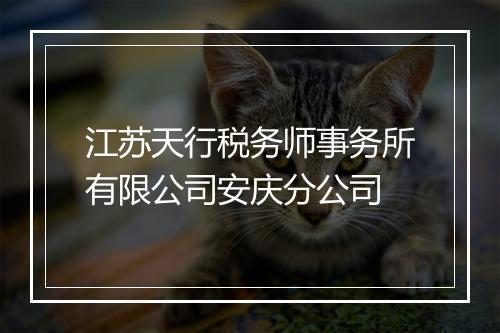 江苏天行税务师事务所有限公司安庆分公司